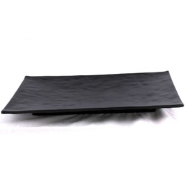 Lucky Star Melamine Rectangular Plates Sushi Sashimi Salad Appetizer Dinner Platter Dishes, 9-7/8" X 6-3/4", Black (12, 9-7/8" X 6-3/4")
