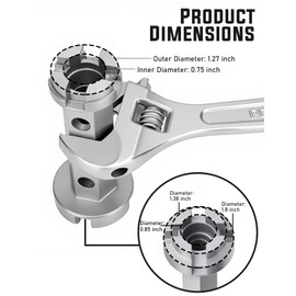 JTWKING Tub Drain Remover & Basin Wrench, Dual Ended Ratchet Wrench Use to Install and Remove Most Bath and Shower Drains and Closet Spuds Square Plastic Toilet Seat Nuts