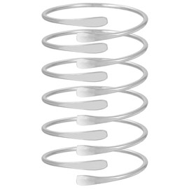 Gold Bangle Cuff Bracelets for Women Plated Stackable Bracelet Set Adjustable Multi-Layer Textured Bangles Non-Tarnish Chunky Minimalist Jewelry Gift, 6 Set Silver