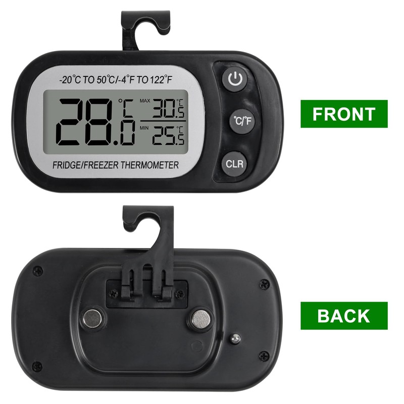 AITRIP 2 Pack Refrigerator Thermometer, Digital Freezer/Fridge Thermometer with Hook