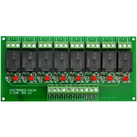 Electronics-Salon 8 Channel 10Amp SPDT Power Relay Module Board (Operating Voltage: DC 12V)