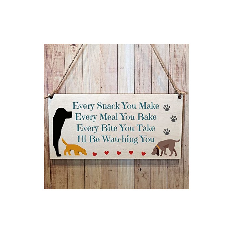 Second Ave Funny Dog Snack Wooden Hanging Gift Rectangle Home
