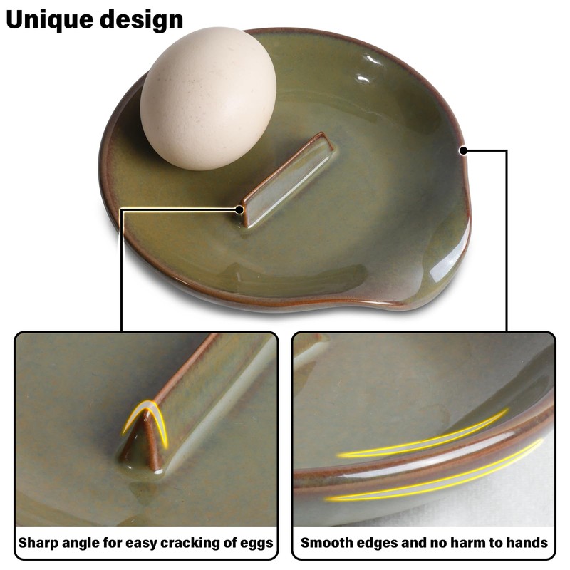 Egg Cracker & Spoon Holder, Spoon Rest for Kitchen, Ceramic