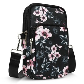 Gocokia Crossbody Bag for Women Girls Ladies Purse Cell Phone Purse Small Crossbody Passport Neck Pouch (Medium), black