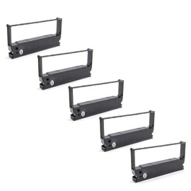 vhbw 5x Farbband Schriftband Ersatz für Epson ERC-32B, ERC-32, C43S015371 für Nadeldrucker, Bondrucker - Schwarz