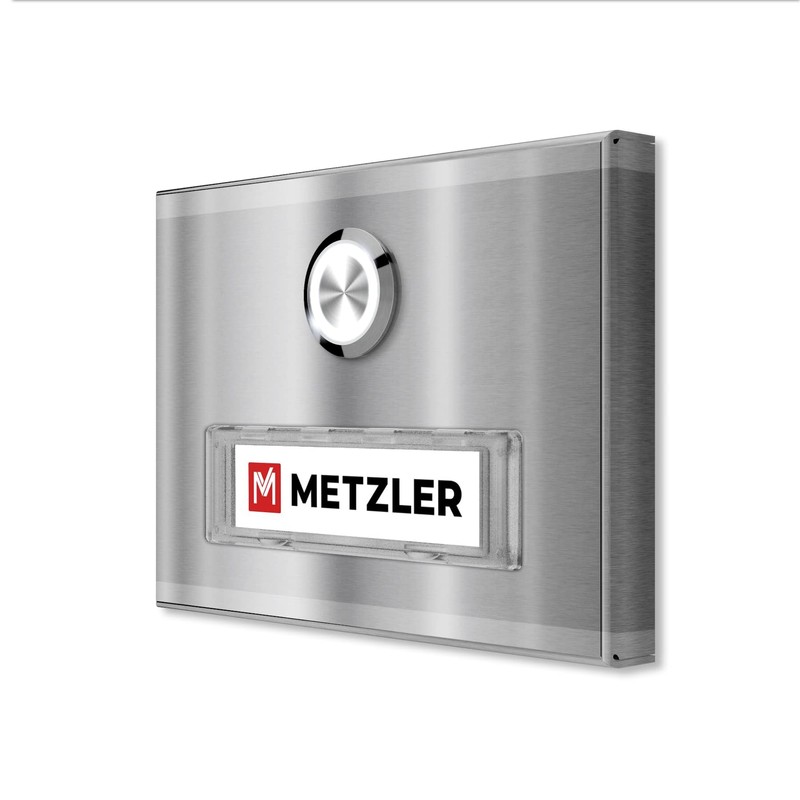 Metzler Surface-Mounted Doorbell Made of Stainless Steel – Interchangeable Name