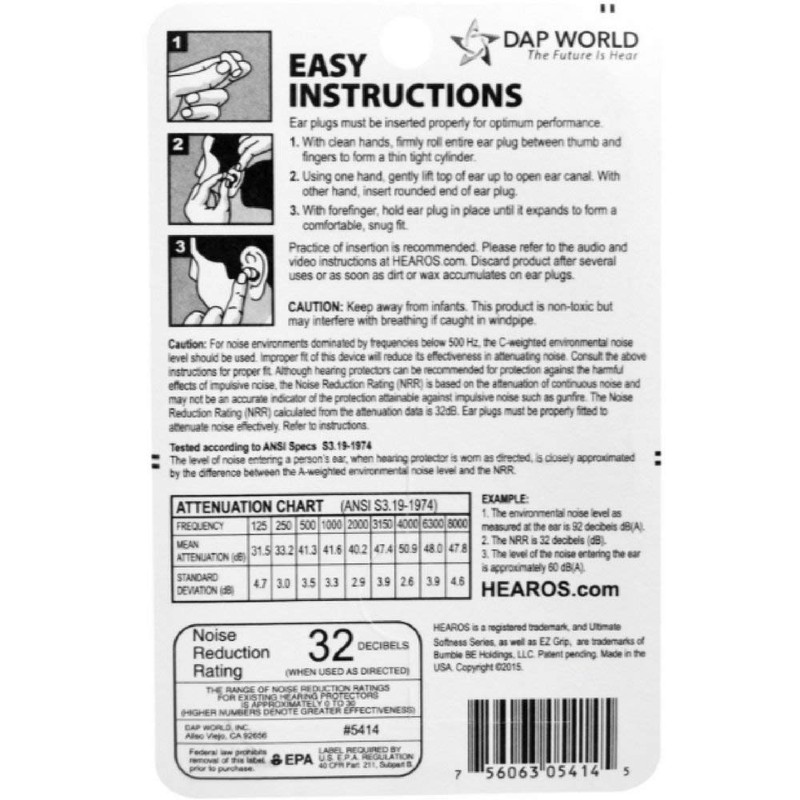 Hearos Ultimate Softness Series Ear Plugs 6 pairs (Pack of