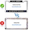 Infantry Division Flag License Plate Frame Chrome Army 8th Infantry