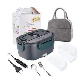 kangten Electric Lunch Box, 3-in-1 Electric Lunch Box, Thermal Lunch Box for Food, Lunch Box Electric 1.5 L, Portable Food Costume Warmer with 2 Compartments (Black)