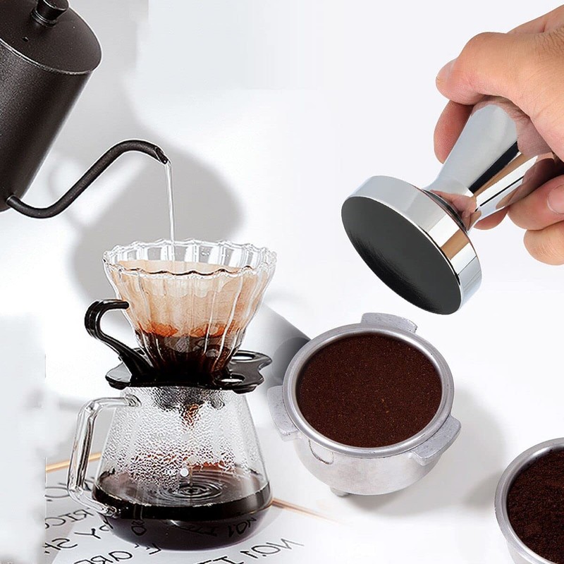 Coffee Tamper 49mm Diameter Stainless Steel Barista Espresso Bean Press