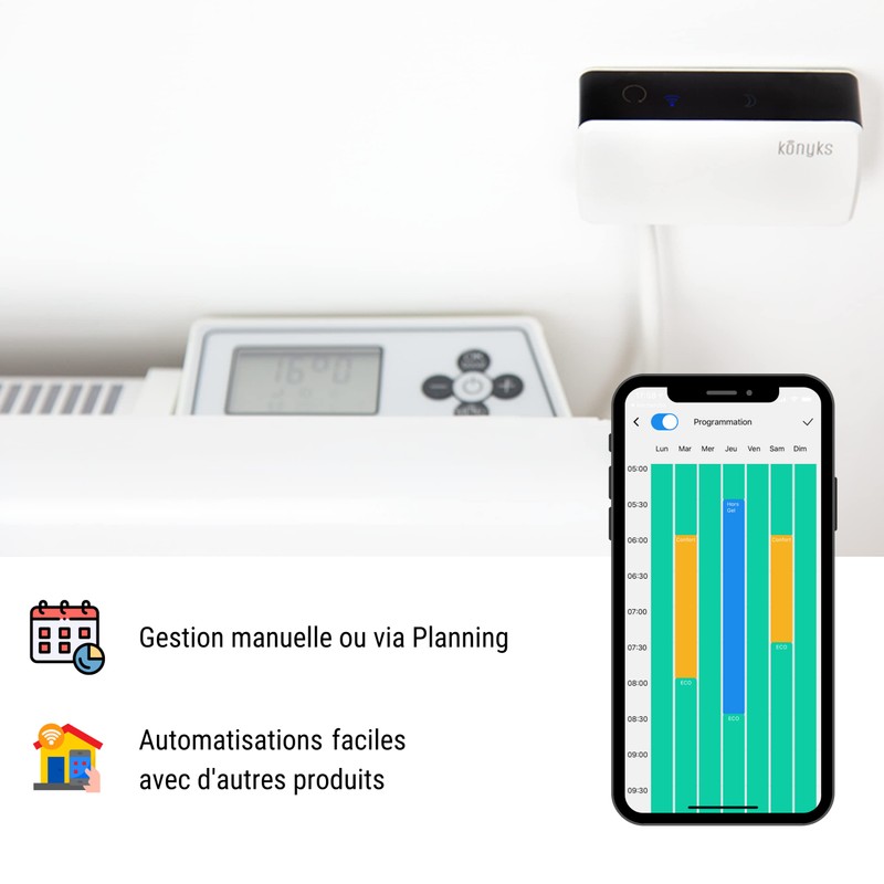 Konyks eCosy 2 Pack Connected Controllers for Electric Radiators Compatible