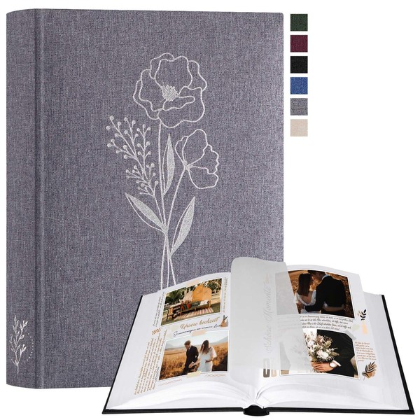 Lanpn Photo Album for DIY and Gluing, Small Linen Photo