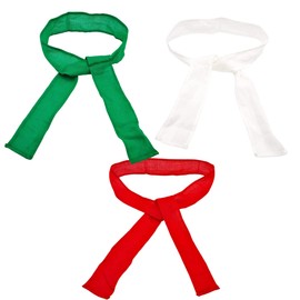 Needzo Traditional Mexican Sash Belts, Red, White, and Green Sashes, Fabric Belt for Mariachi Dresses for Women, Set of 3, 62 Inches