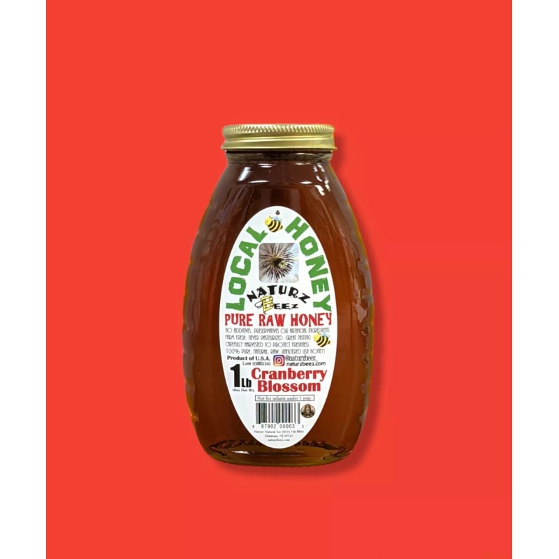 Naturz Beez RAW CRANBERRY BLOSSOM HONEY 1LB 454g 100% PURE