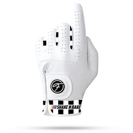 Fore Show Premium Golf Glove – 100% AAA Cabretta Leather Golf Gloves for Men & Women - Left & Right Handed Golfers - Cool Golfer Accessory Gift:_Shake N Bake_Left Hand (For Right Handed Golfers)_Large