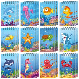 Zhanmai 36 Pcs Mini Notepads Sea Ocean Animal Mini Notebooks Under the Sea Notebook Small Spiral Notepads for Kids Classroom Office Rewards Birthday Party Favor Supplies