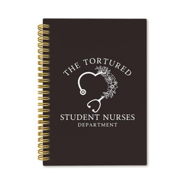 ICEWHITEY Nurse Notebook Journal,Funny Black Nursing to Back School Essentials,Nursing School Supplies,Nurse Flower Spiral Notebook for Women,Nurses Week Gifts,5.5x8.3 Inch