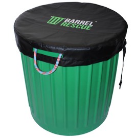 Barrel Rescue- Premium Heavy Duty Tarpaulin Cover– Waterproof, Tear-Resistant, Adjustable Strap – Ultra Durable for Yard Waste, Debris, Lawn Cleanup, and Landscaping (1-Pack)