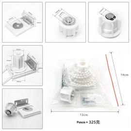 DOTOTO Genérico Kit Mecanismo PERSIANA Enrollable para Tubo DE 38MM,2 Pieza (Blanco-2)