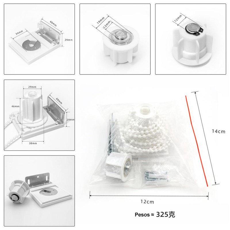 DOTOTO Genérico Kit Mecanismo PERSIANA Enrollable para Tubo DE 38MM,2
