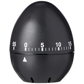 Chef Aid 60 Minute Egg Shaped Timer, In a Black Colout with clear and easy to read White Markings, Perfect for Kitchen use and ideal for many tasks around the home