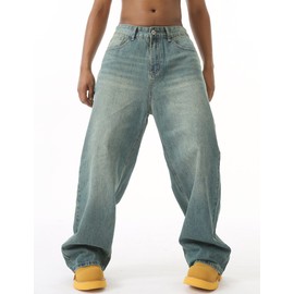 EMMIOL Men's Jeans Baggy Jeans Y2K Pants Hip Hop Solid Jeans Loose Fit 90s Vintage Cargo Denim Pants