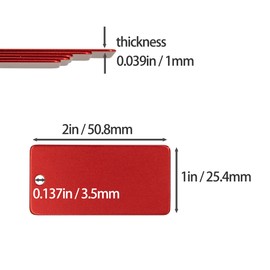 StayMax Aluminum Engraving Blanks Rectangle Blank Tags 1 Inch x 2 Inch 25 Pack (Red)