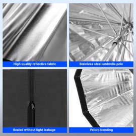 Godox 31.5" / 80cm Octagon Reflective Umbrella Grid Softbox 2m Light Stand Type-E Hot Shoe Holder Bracket Kit Compatible Octobox for Studio Photo Flash Speed Light