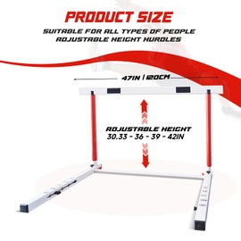 DRKSBESTO Adjustable Track and Field Hurdles Height Sports Training Hurdle with Counterweight Heavy Duty Track and Field Equipment Practice Training from 30 to 42 Inch for Athletes Adults