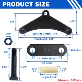 GREPSPUD Trailer Shackle Kit, Trailer Axle Equalizer Shackle Kit, Tandem Axle Trailer Shackles Equalizers Kit for Double Eye Leaf Springs 3500 lbs-5200 lbs Axles (14 Bolts & 14 Nuts)