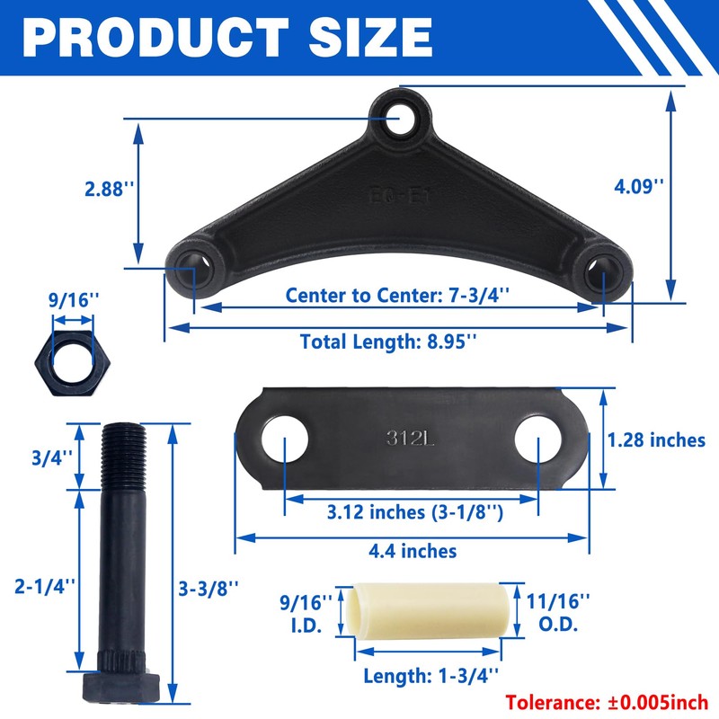 GREPSPUD Trailer Shackle Kit, Trailer Axle Equalizer Shackle Kit, Tandem