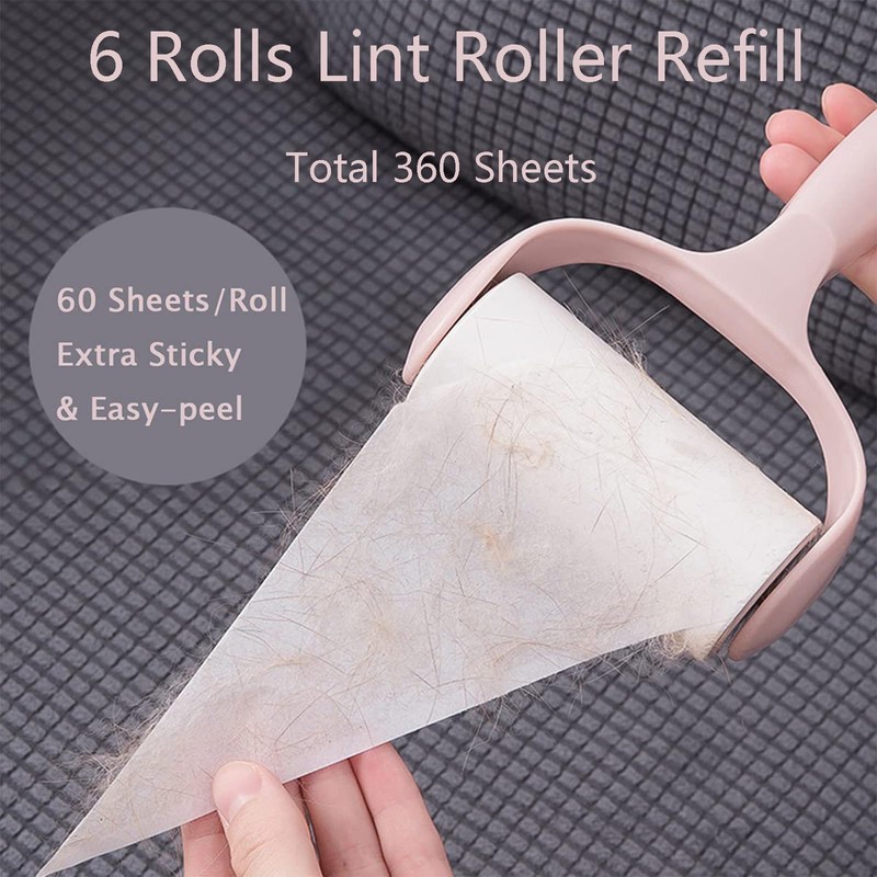 Meagtlva Linter Roller Sticker,6 Rolls Lint Roller Refill,4''(10cm) Refills Full