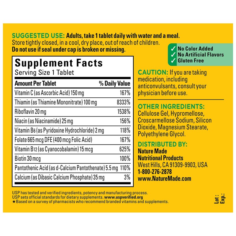Nature Made Super B Complex with Vitamin C & Folic