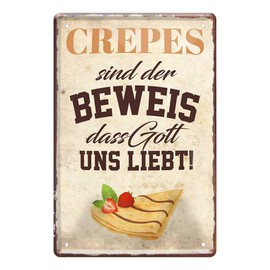 Tin Sign Crepes Are the Proof – Retro Decorative Sign – Metal Sign Crepe Crepe Pancake Connoisseur Decoration Kitchen Crepe Snack Crepe Stand Crepe Stand Market Fair Christmas Market – 20 x 30 cm