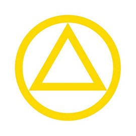 AA Alcoholics Anonymous Symbol Sticker - Decal - Die Cut - Yellow Gold 1.50" x 1.50"