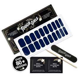 TOUGH GIRLS | 20 Exquisite Gel Nail Polish Strips w/Application Accessories - No UV/LED Lamp Required (Navy)