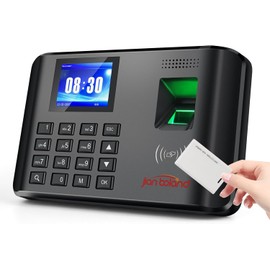 JIAN BOLAND A5 Clocking in Machine for Employees Small Business-Fingerprint, RFID and PIN Biometric Time Clock, Office Punch Clock, with 5 Badges (0 Monthly Fees)
