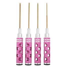 4Pcs Hex Driver Wrench Set 1.5mm 2.0mm 2.5mm 3.0mm RC Hex Socket Screwdriver for RC Model Vehicle BoatPurple