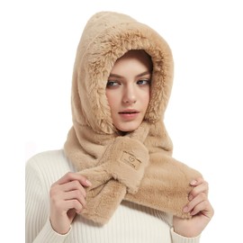 YAMEE Winter Hat with Scarf for Women Thickening Warmth, Winter Beanie Hat Women Plush Cute Fashionable, Trapper Hat Winter for Women Windproof, Ski Caps for Women Cold Protection, for Outdoor Travel,