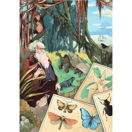 MIRALUDO Jigsaw Puzzle 1000 Pieces - Charles Darwin - The Gallery of Legends - Book Format Box for Library