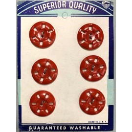 1940s Card of Six World War II Era Buttons. Home Front U.S.A. "New Old Stock"