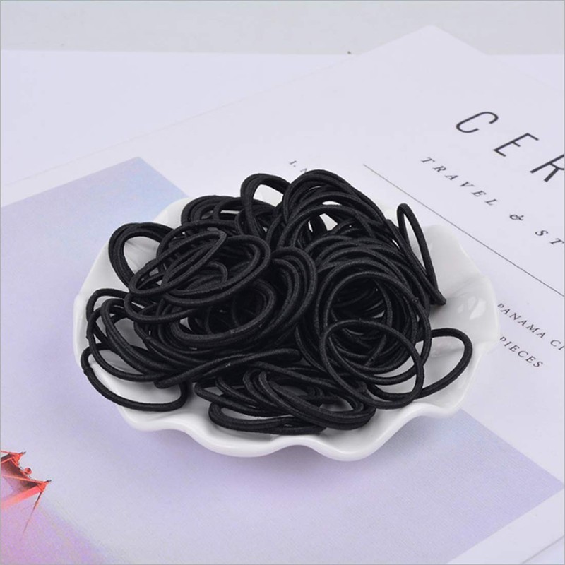 Driew Small Hair Ties, 200 pcs Mini Black Hair Ties