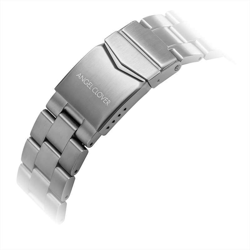 Angel Clover Mondo Solar Men's Casual Watch, Red x Silver