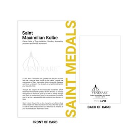 1" Saint and Holy Subject Medal with Prayer Card | Over 25 Different Saints | Durable and Detailed Charm | Pendant Medal Carded with Prayer | Christian Jewelry (St. Maximilian Kolbe)