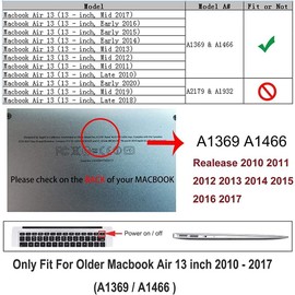 RUBAN Case Compatible with MacBook Air 13 Inch (Models: A1369 & A1466, Older Version 2010-2017 Release), Slim Snap On Hard Shell Protective Cover and Keyboard Cover (Cream Yellow)