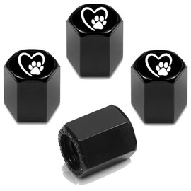 4pcs Tire Valve Stem Caps, Compatible with Heart Paw,Dog Cute Stem Cap Universal Car Air Cover Car Accessories for Cars, SUV, Truck, Motorcycles