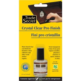 Trade Secret Crystal Clear Pro Finish, Furniture Repair Touch Up Coat, Clear Polyurethane Scratch and Water Protection, Wood Varnish and Polish, Paint and Stain Compatible, 0.5 oz (14.8 ml)