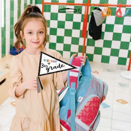 First Day of School Sign, Back to School Pennant, First Day of 3rd Grade Flag with Ribbons, Make Your Own Photo Prop, 2022 Kid's DIY Craft Kits, Teacher Classroom Prop