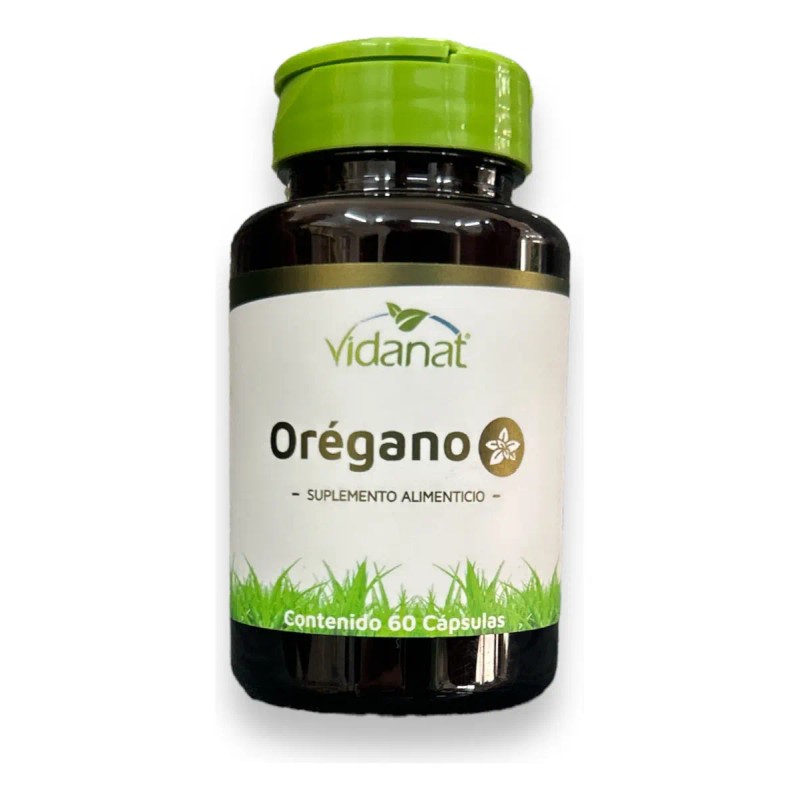Suplemento Cápsulas Vidanat Aceite Oregano Minerales Vitaminas Frasco 60g