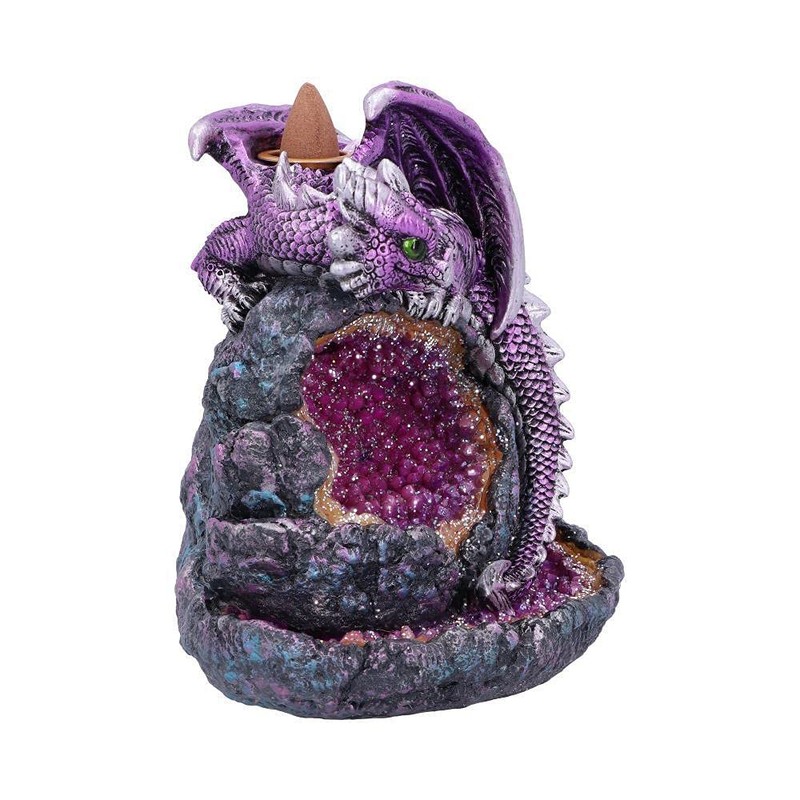 Nemesis Now Crystalline Protector Purple Dragon Geode Backflow Incense Burner